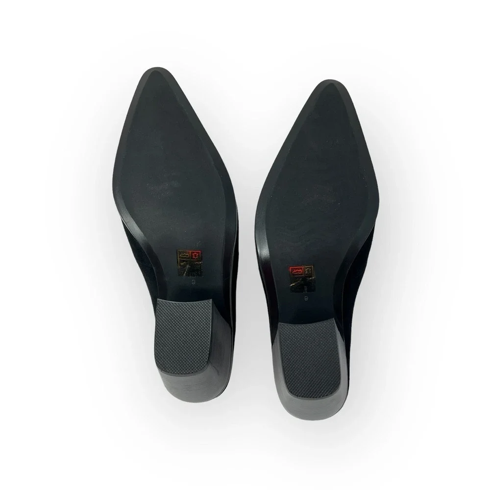 NIB Jeffrey Campbell Women's HoldEm Pointed Toe Stacked Heel Mule Size 9M‎ Black